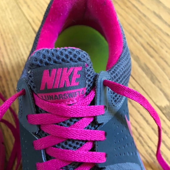 Nike | Lunarswift 4 Sneakers Pink and Grey Size 7 - Picture 3 of 6